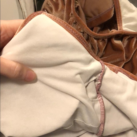 Pink Velvet Off Shoulder Bodysuit - Picture 5 of 5